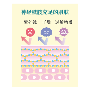 神经酰胺充足的肌肤能够抵御紫外线、干燥、过敏物质等对肌肤的伤害。