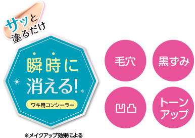 サッと塗るだけ瞬時に消える！