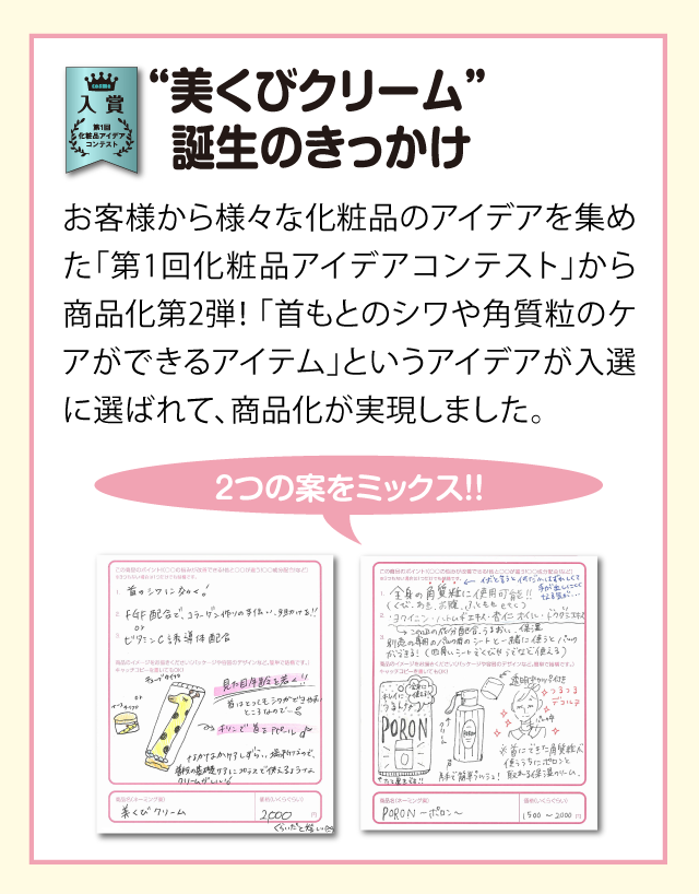 “美くびクリーム”誕生のきっかけ