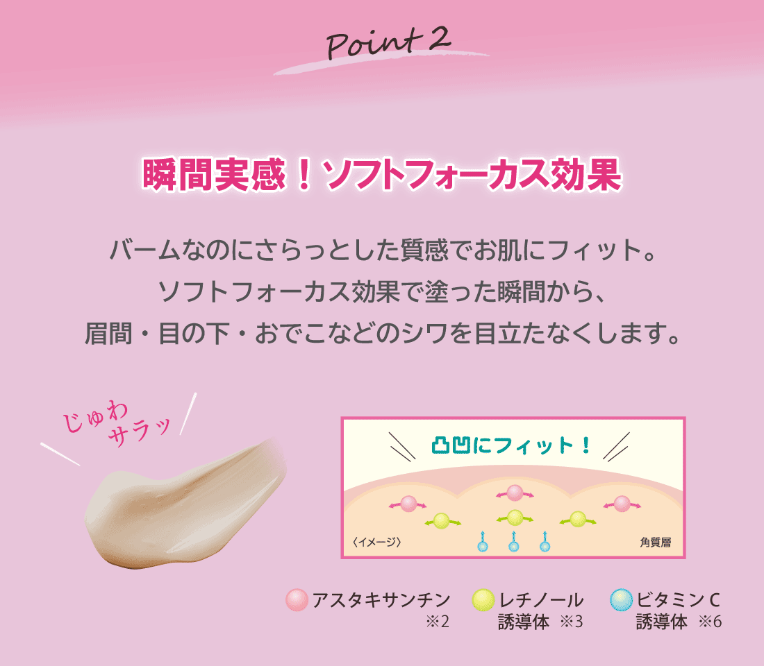 Point2：瞬間実感！ソフトフォーカス効果