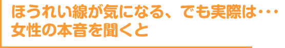 ほうれい線が気になる、でも実際は･･･ 女性の本音を聞くと