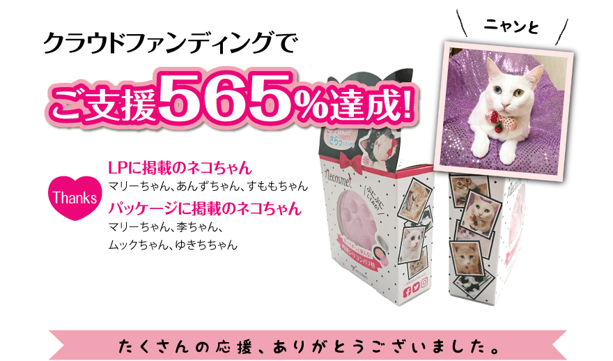クラウドファンディングでご支援565%達成!