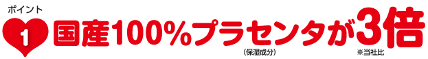 ポイント1　国産100％プラセンタが3倍