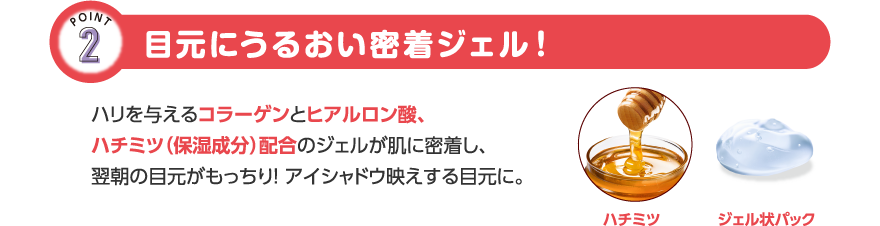 目元にうるおい密着ジェル！